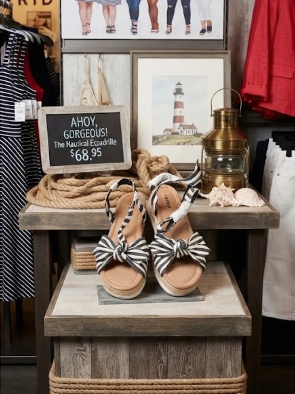 torrid NWT Navy & White Striped Nautical Espadrille Sandals